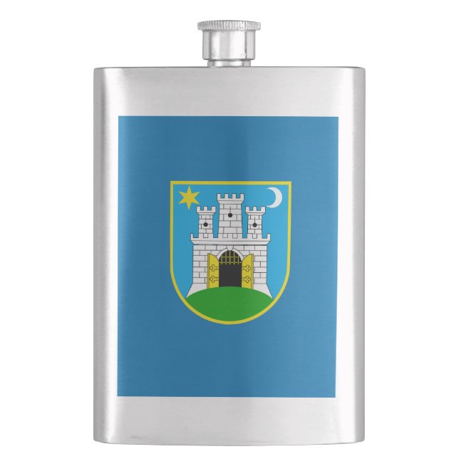 Petaca Bandera de Zagreb, máscara de Croacia (Anverso)