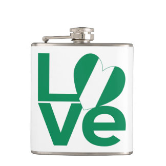 Petaca Bandera del corazón del amor verde nigeriano