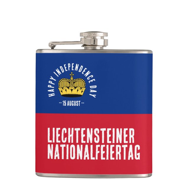 Petaca Bandera del Día Nacional de Liechtenstein (Anverso)
