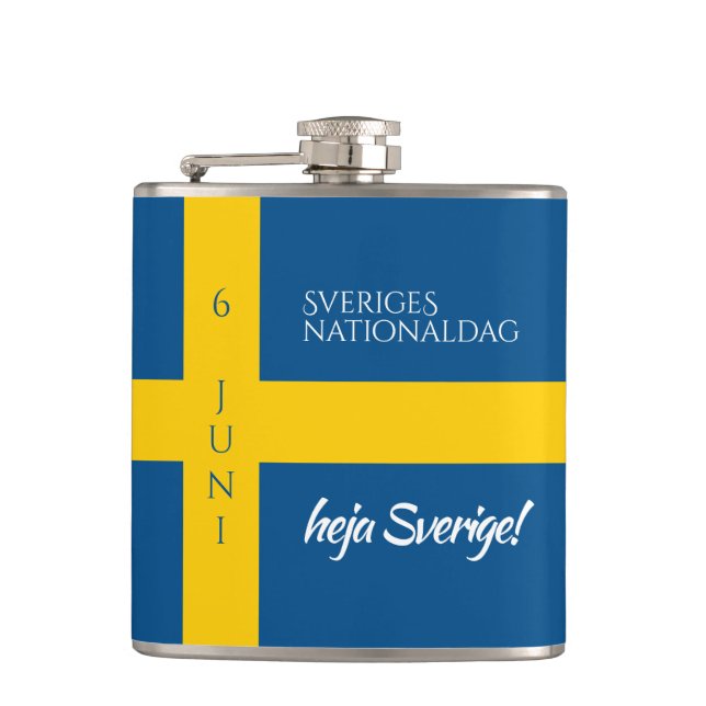 Petaca Bandera del Día Nacional Sueco Sveriges Nationalda (Anverso)