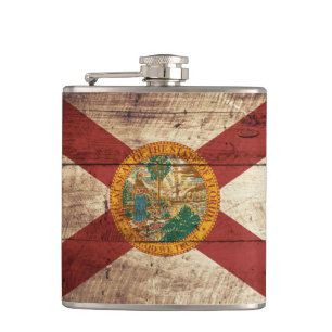 Petaca Bandera del estado de la Florida en grano de