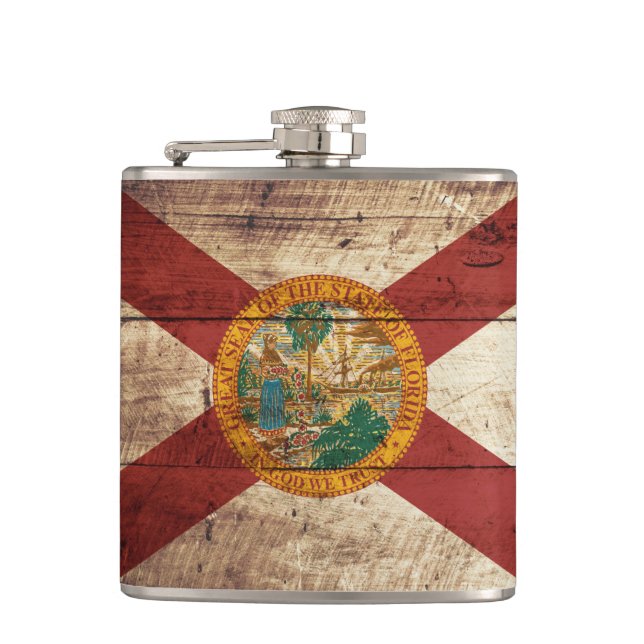 Petaca Bandera del estado de la Florida en grano de (Anverso)