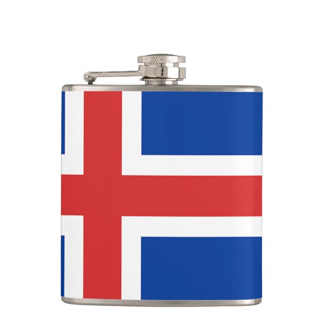 Petaca Bandera del frasco envuelto vinilo de Islandia (Anverso)
