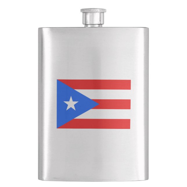 Petaca Bandera del matraz clásico de Puerto Rico (Anverso)
