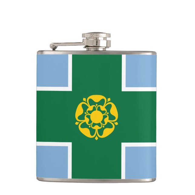 Petaca Bandera del matraz de Hip de Derbyshire (Anverso)