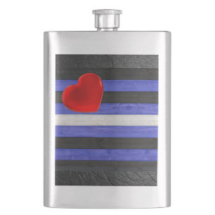 Petaca Bandera del orgullo de cuero de SlipperyJoe negro 