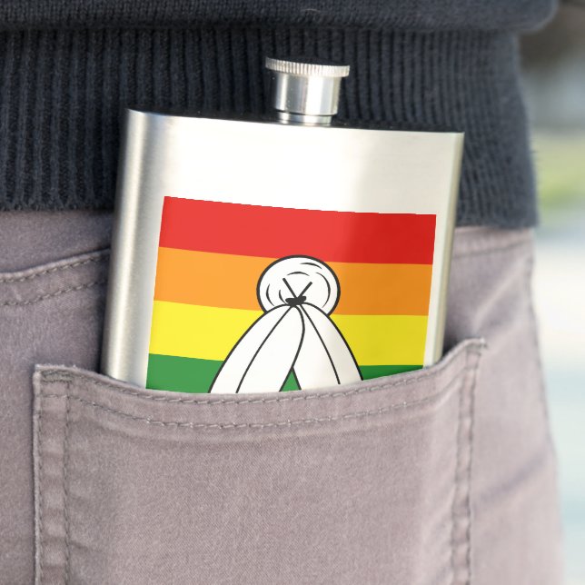 Petaca bandera del orgullo de dos espíritus de SlipperyJo (In Situ)