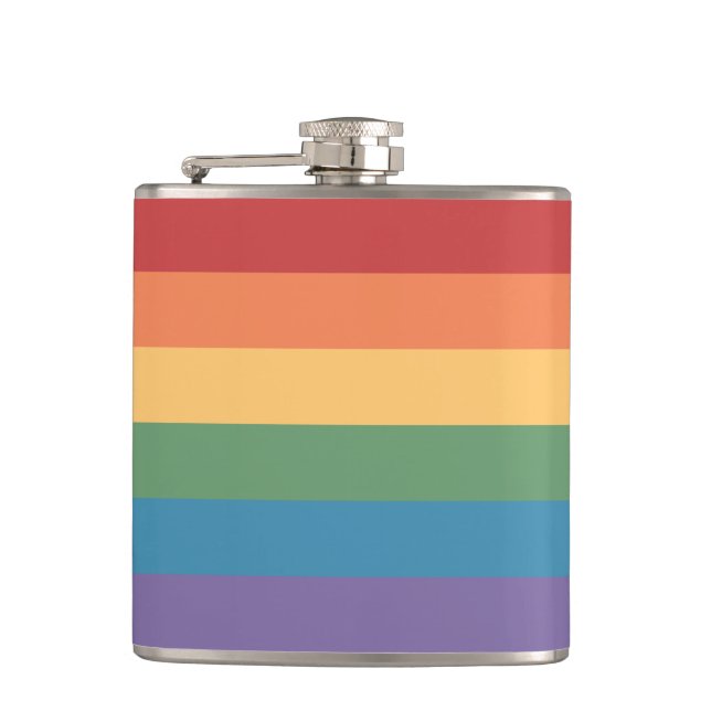 Petaca Bandera del Orgullo Gay con Efecto Heather (Anverso)