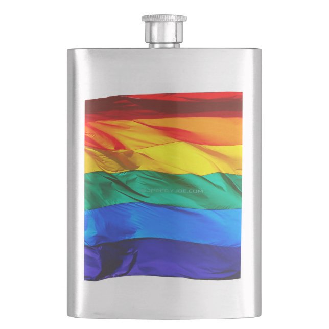 Petaca Bandera del orgullo gay de SlipperyJoe ondeando co (Anverso)