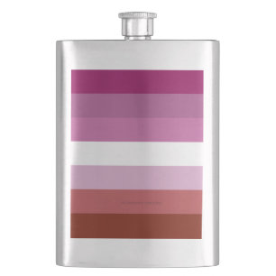 Petaca bandera del orgullo lésbico femenino de SlipperyJo