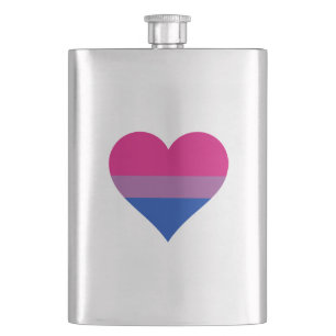 Petaca Bandera del orgullo LGBTQ por el corazón bisexual