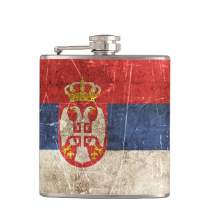 Petaca Bandera envejecida y rasguñada del vintage de