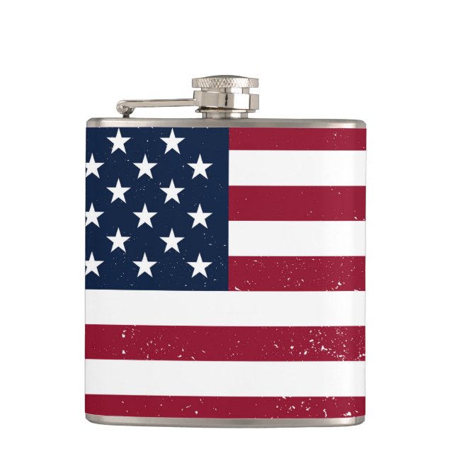 Petaca Bandera estadounidense Vinyl Wraped 6 oz Flask (Anverso)
