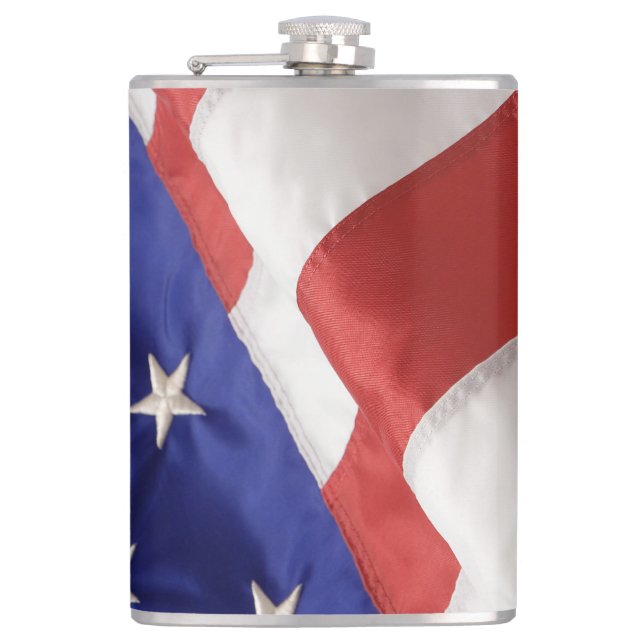 Petaca Bandera estadounidense Vinyl Wrapped Flask, 8 oz. (Anverso)