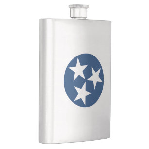 Petaca Bandera Estatal Tennessee Estrellas Blancas Azules