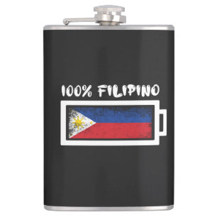 Petaca Bandera Filipina Al 100 Por Ciento