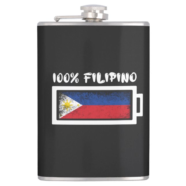 Petaca Bandera Filipina Al 100 Por Ciento (Anverso)