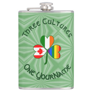Petaca Bandera Irlandesa Canadiense Orgullo Gay Trébol Pe
