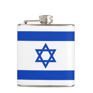Petaca Bandera israelí azul y blanco patriótico moderno