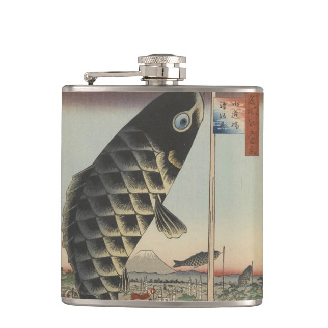 Petaca Bandera japonesa del Festival de Pescado Koi Hiros (Anverso)
