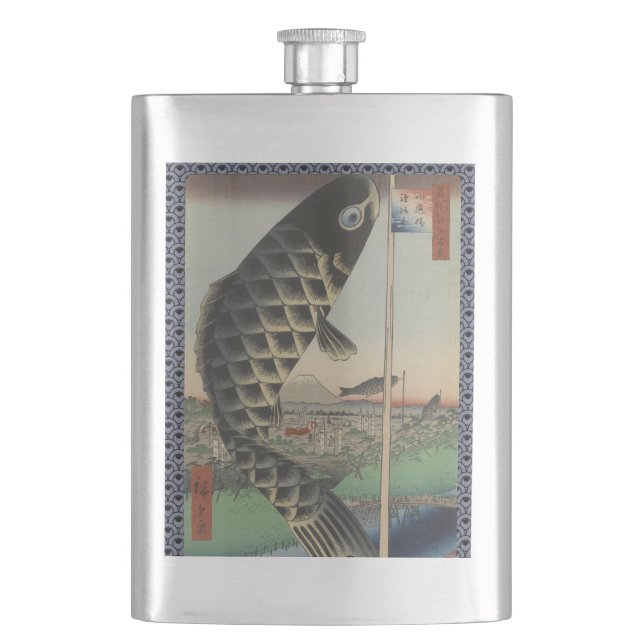Petaca Bandera japonesa del Festival de Pescado Koi Hiros (Anverso)