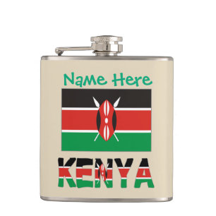 Petaca Bandera keniana personalizada verde de Kenia