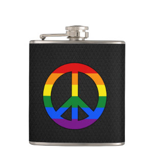 Petaca Bandera LGBT signo de paz Frasco