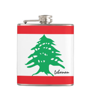 Petaca Bandera libanesa y fanático de los viajes Líbano/d