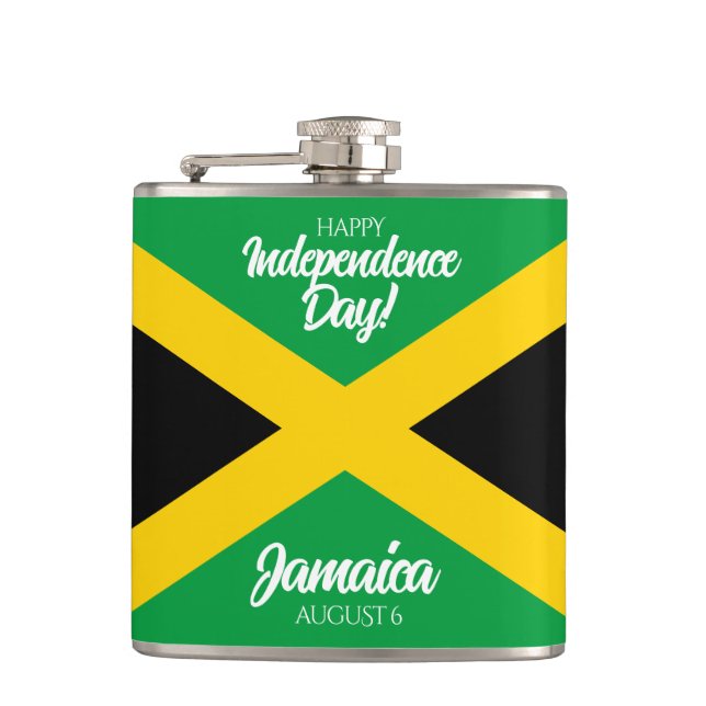 Petaca Bandera nacional de Jamaica por el Día de la Indep (Anverso)