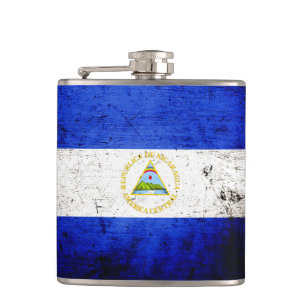 Petaca Bandera negra de Nicaragua del Grunge