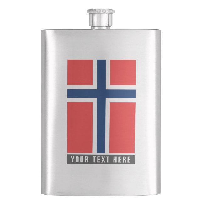 Petaca Bandera noruega del regalo de encargo del frasco (Anverso)