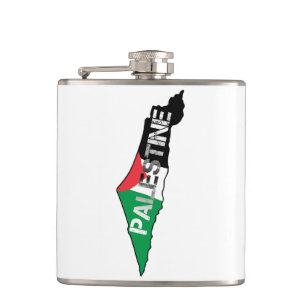 Petaca Bandera Palestina Libre en el mapa de Palestina