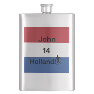 Petaca Bandera Personalizada de Holanda Fútbol Espíritu