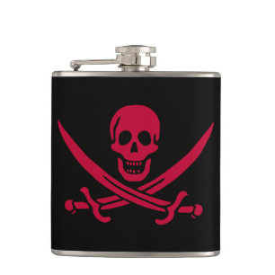 Petaca Bandera pirata de Crimson Skull & Swords Jack en C