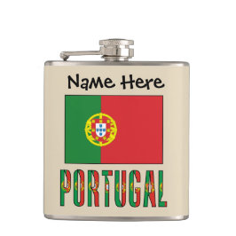 Petaca Bandera portuguesa con su nombre
