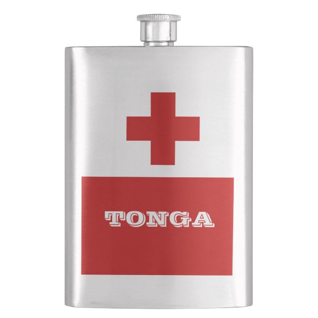 Petaca Bandera Roja de la isla de Tonga (Anverso)
