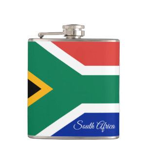 Petaca Bandera sudafricana y fanático del deporte sudafr