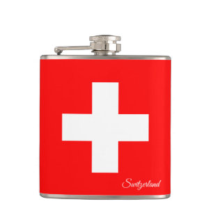 Petaca Bandera suiza y fanáticos de Suiza/deportes de vac