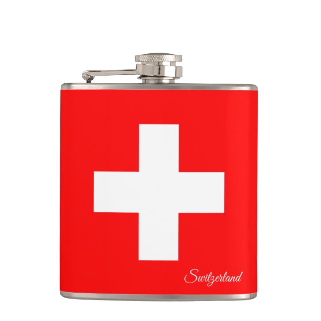 Petaca Bandera suiza y fanáticos de Suiza/deportes de vac (Anverso)