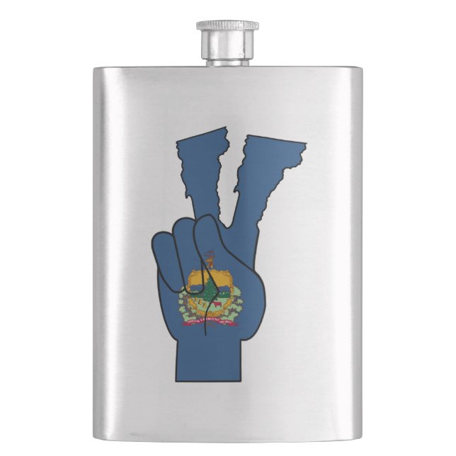 Petaca Bandera Vermont Signo de paz (Anverso)