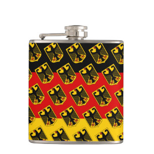 Petaca Bandera y águila alemanas, patriotas alemanes/Deu