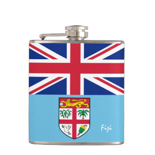 Petaca Bandera y bebida fijiana, hincha de rugby/deporte