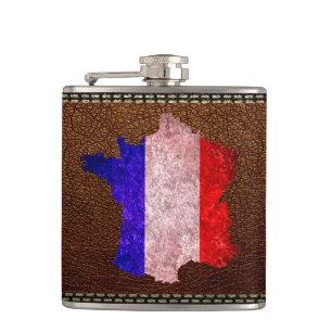 Petaca Bandera y mapa de Francia