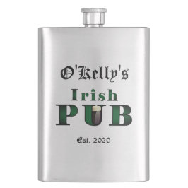 Petaca Barco de pub irlandés Tavern Classic Flask de acer