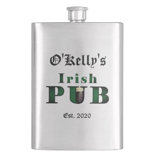 Petaca Barco de pub irlandés Tavern Classic Flask de acer