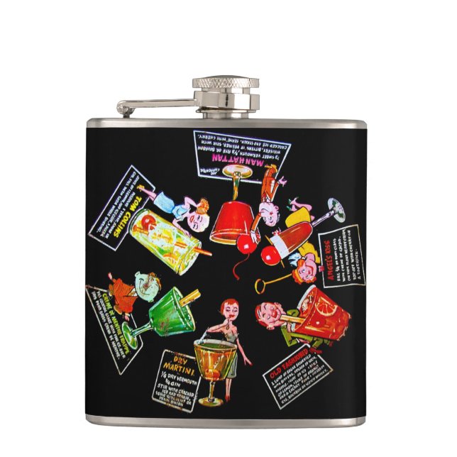 Petaca Barra retra Martini del cóctel de los hombres (Anverso)