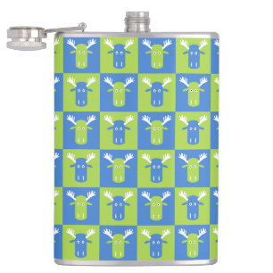 Petaca Barras de arte pop de cabeza de Moose