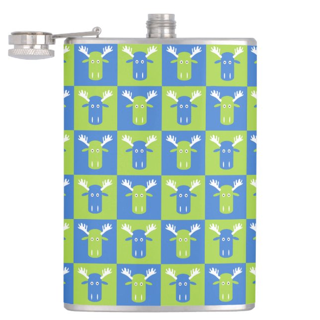 Petaca Barras de arte pop de cabeza de Moose (Abierto)