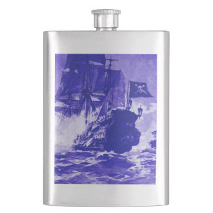 Petaca BATALLA DE BARCO PIRATA EN azul