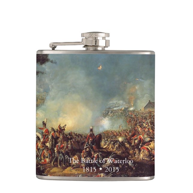 Petaca Batalla de Waterloo de Guillermo Sadler (Anverso)